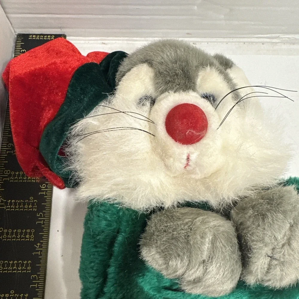 Gray Mouse w/ Santa Hat Plush Christmas Stocking 3D 23